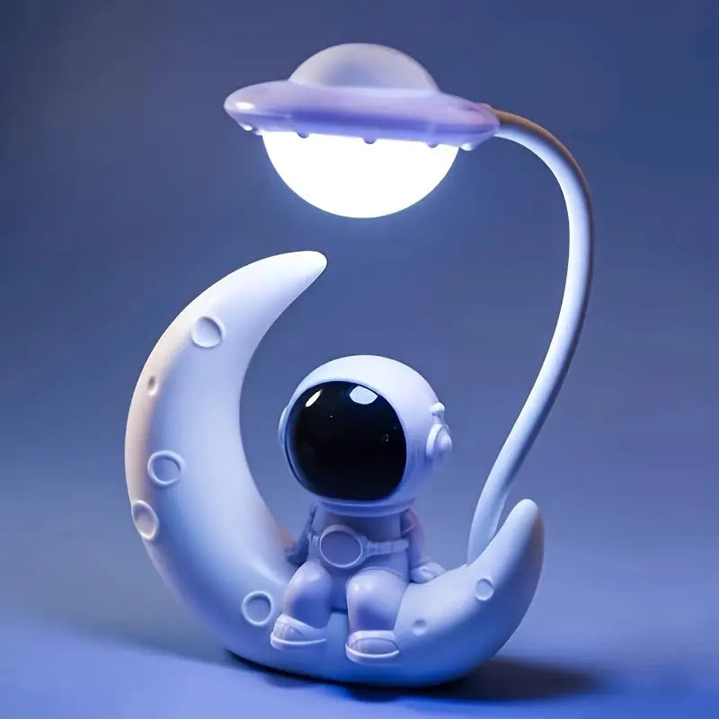 Astronaut Night Light with Moon Design for Playful and Soothing Ambient Lighting