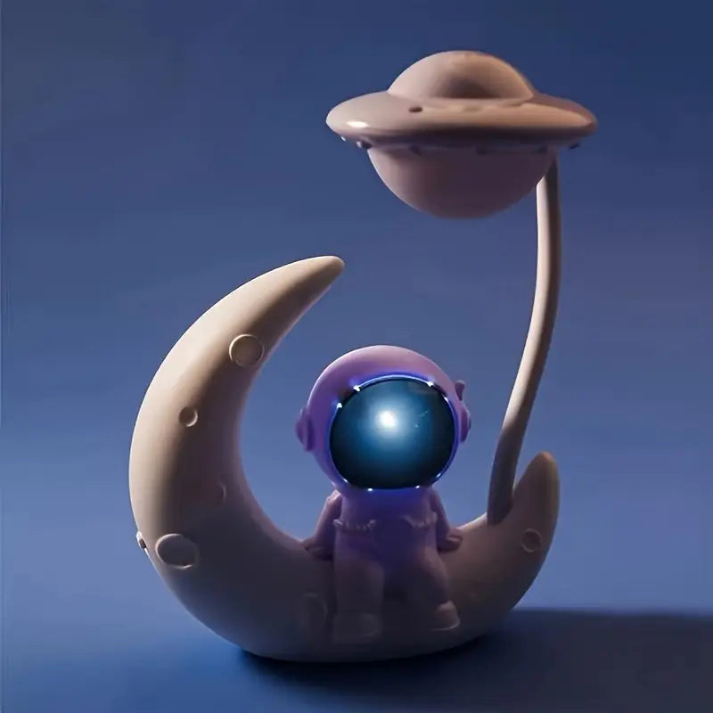 Astronaut Night Light with Moon Design for Playful and Soothing Ambient Lighting