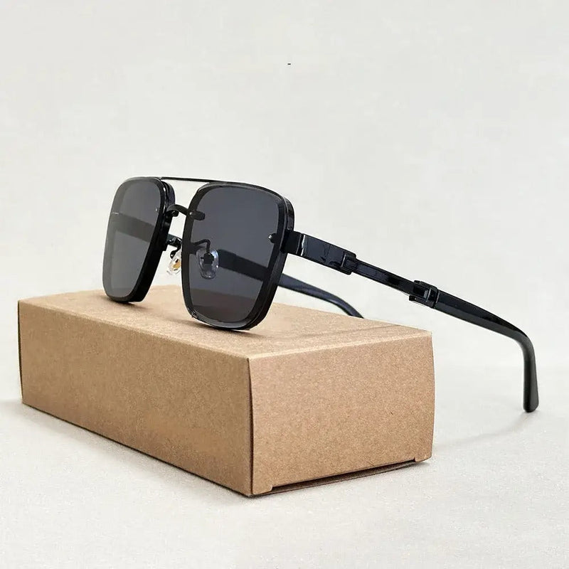 Men's Gradient Aviator Sunglasses with Lightweight Metal Frame and UV400
