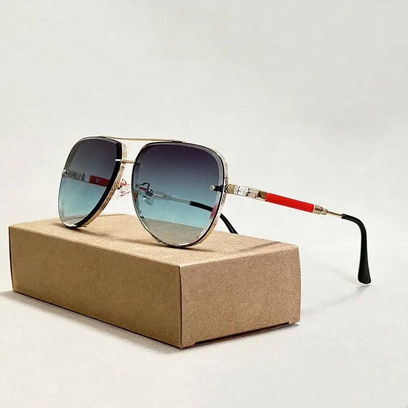Men's Classic Aviator Sunglasses with Gradient Lenses and UV400 Protection