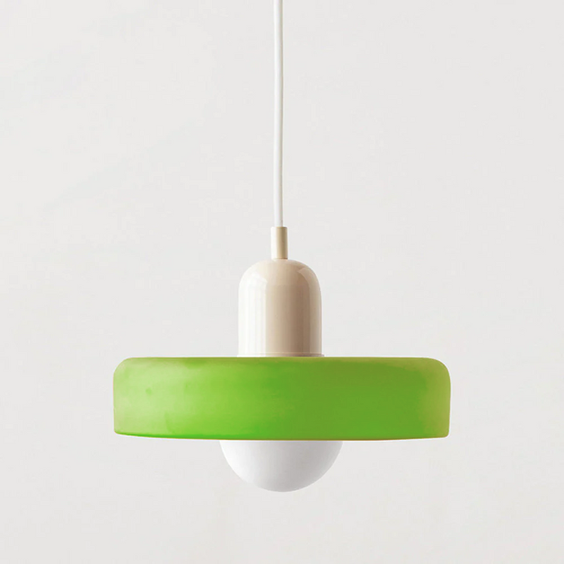 ColorLoop Pendant – Artistic Bauhaus Hanging Lamp with Warm Light