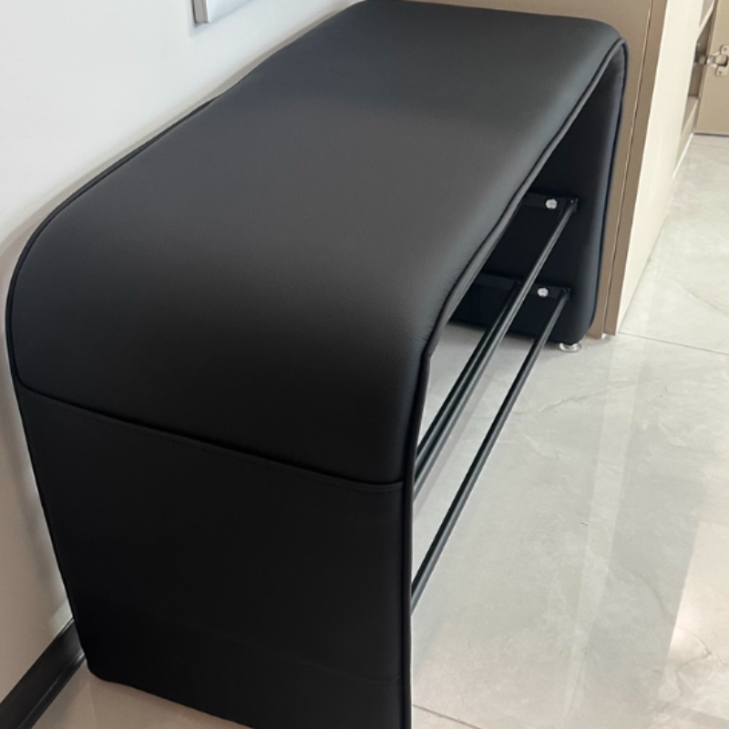 Two-Tier Synthetic Leather Shoe Bench for Entryway Storage and Seating