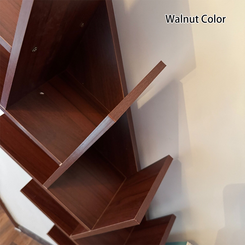 Tree-Style Engineered Wood Bookshelf for Home and Office Storage