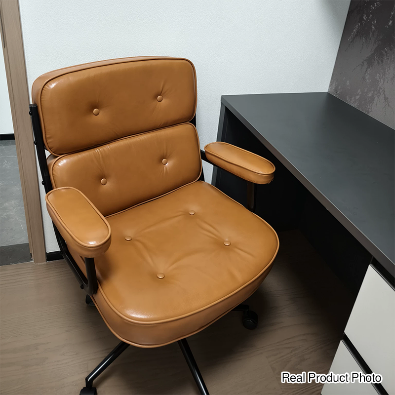 Swivel Leather Office Chair with Adjustable Height