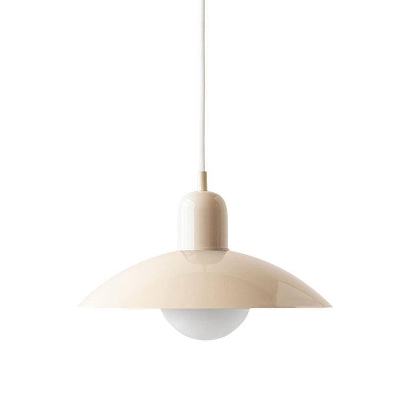 Scandinavian Metal Pendant Light with Wide Curved Shade