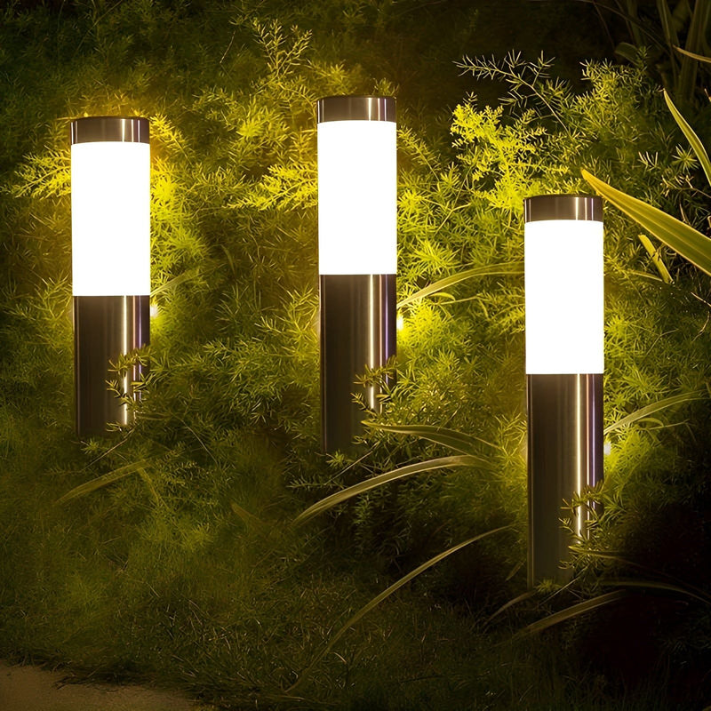 Solar Stainless Steel LED Garden Lights – Set of 2