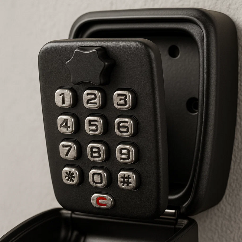 Wall-Mounted Key Safe with Combination Lock for Secure Outdoor Storage