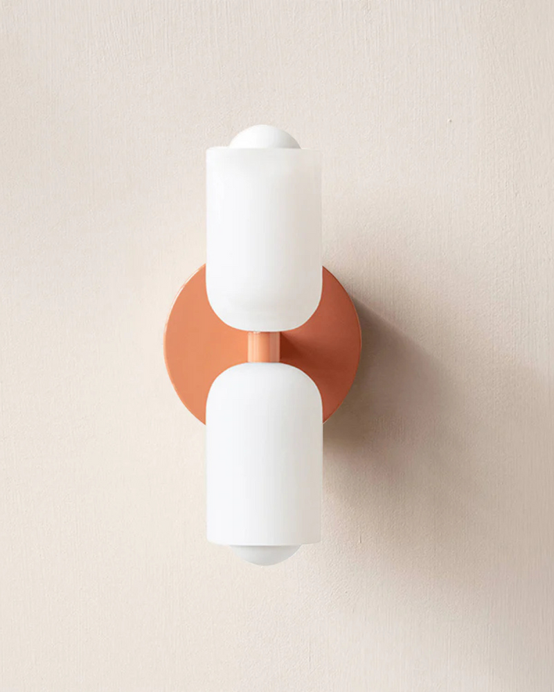 Double-Head Frosted Glass Wall Sconce with Soft Ambient Lighting