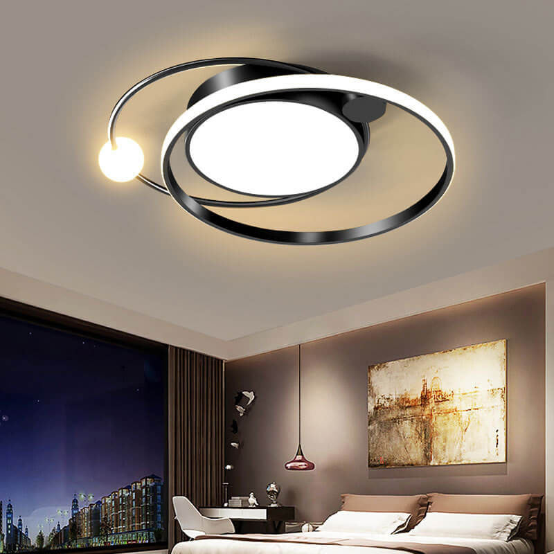 Modern LED Ceiling Light with Circular Design for Living Room and Bedroom