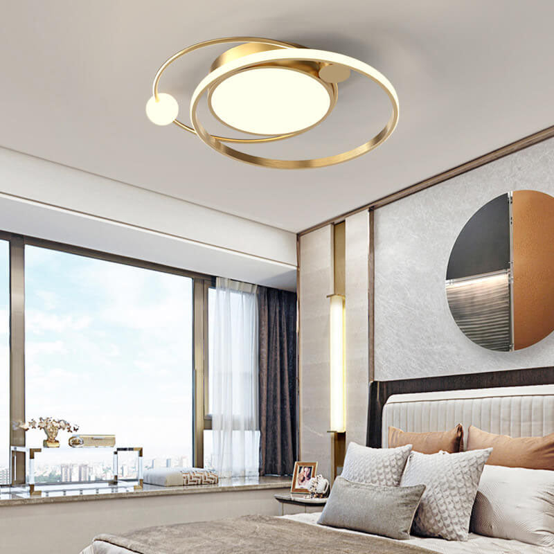 Modern LED Ceiling Light with Circular Design for Living Room and Bedroom