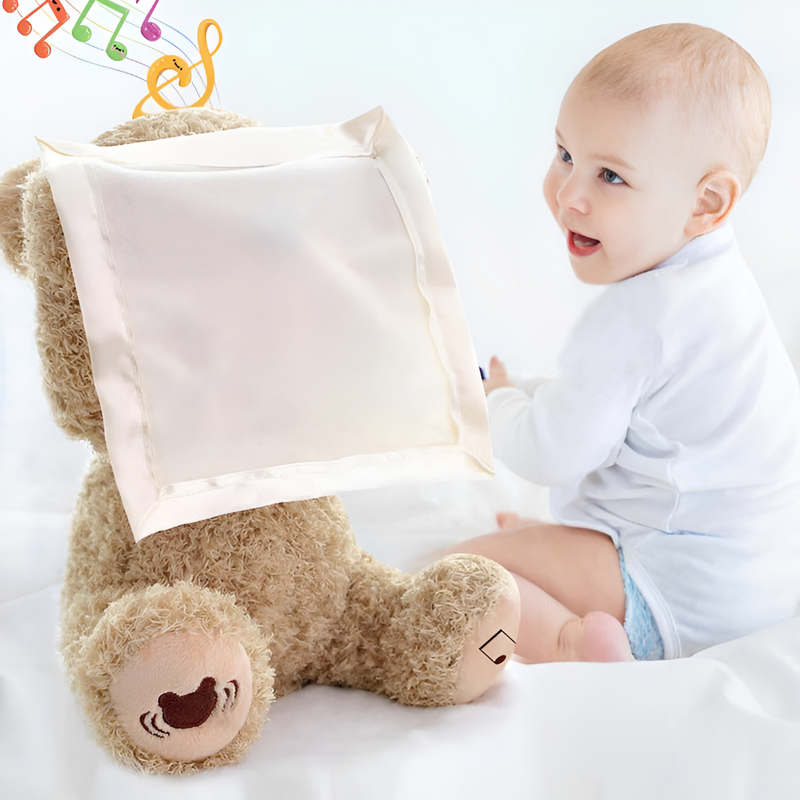 Interactive Peek-A-Boo Plush Teddy Bear with Moving Paws