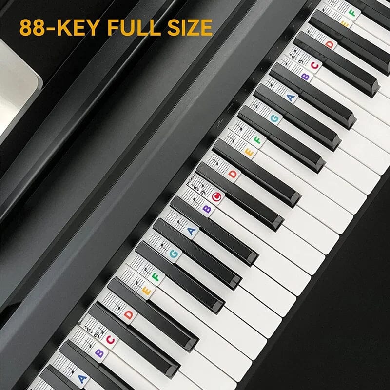 Removable Piano Keyboard Note Labels for 88-Key Pianos