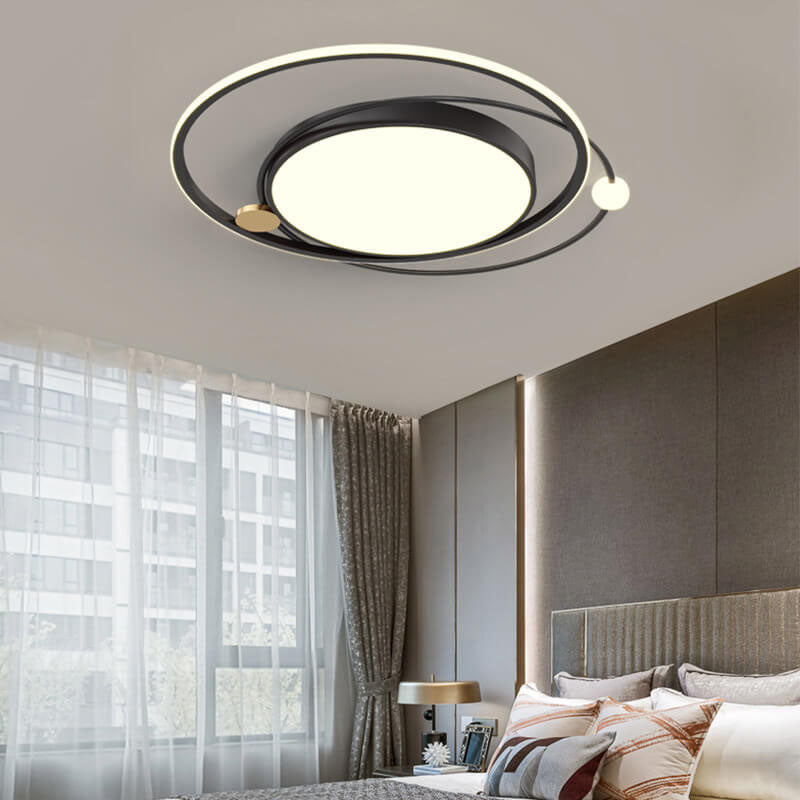 Modern LED Ceiling Light with Circular Design for Living Room and Bedroom