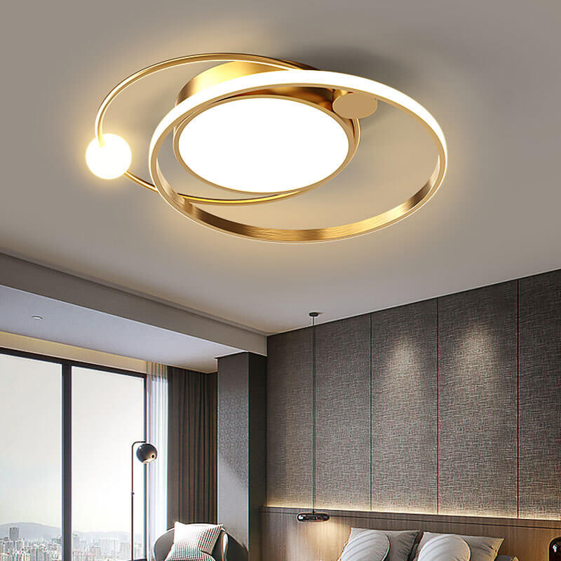 Modern LED Ceiling Light with Circular Design for Living Room and Bedroom