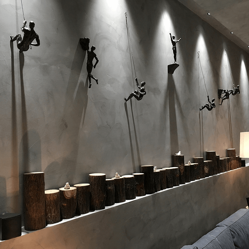 Decorative Climbing Figures Wall Sculpture Set for Modern Wall Decoration