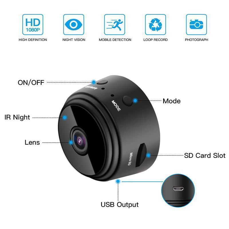 Magnetic Wi-Fi Mini Camera with Night Vision and App Control