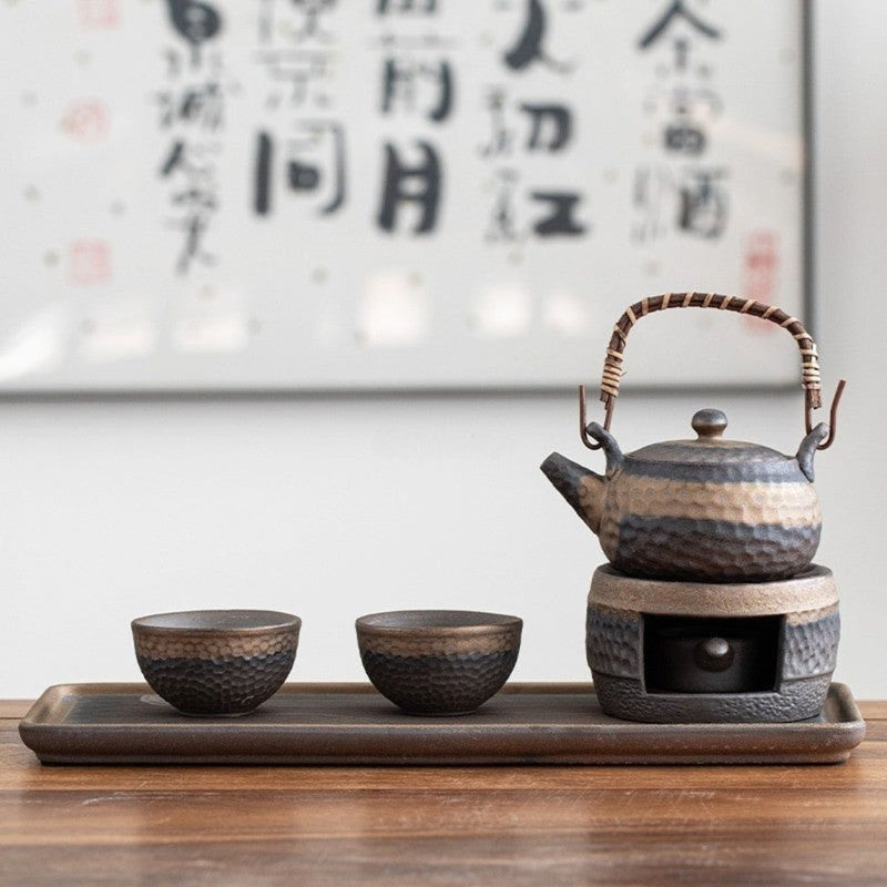 Japanese Ceramic Tea Set with Warmer for Peace and Elegance