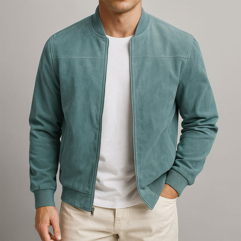 Stylish Men's Summer Jacket with Suede Look and Comfortable Modern Fit