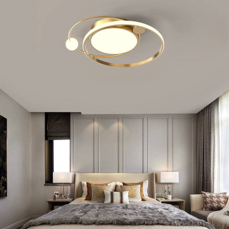 Modern LED Ceiling Light with Circular Design for Living Room and Bedroom