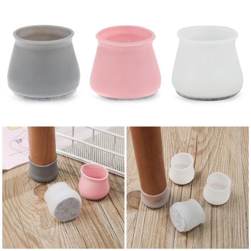 FlexiGrip Pro – Transparent Silicone Chair Leg Covers with Anti-Slip Felt Base