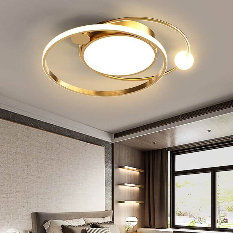 Modern LED Ceiling Light with Circular Design for Living Room and Bedroom