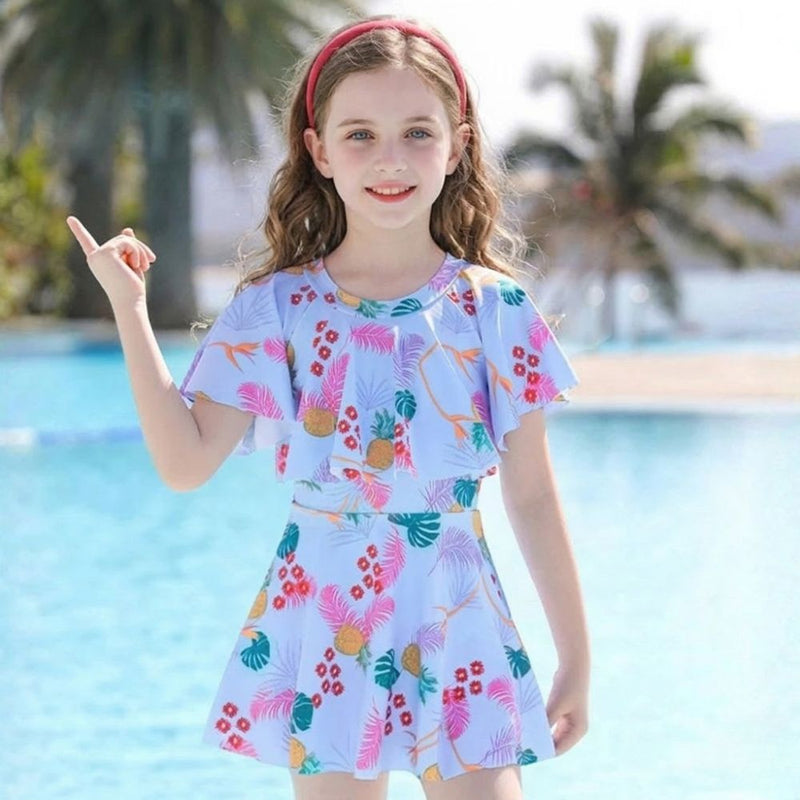 Girls' Swim Set for Beach and Pool with Skirt and Comfortable Fit