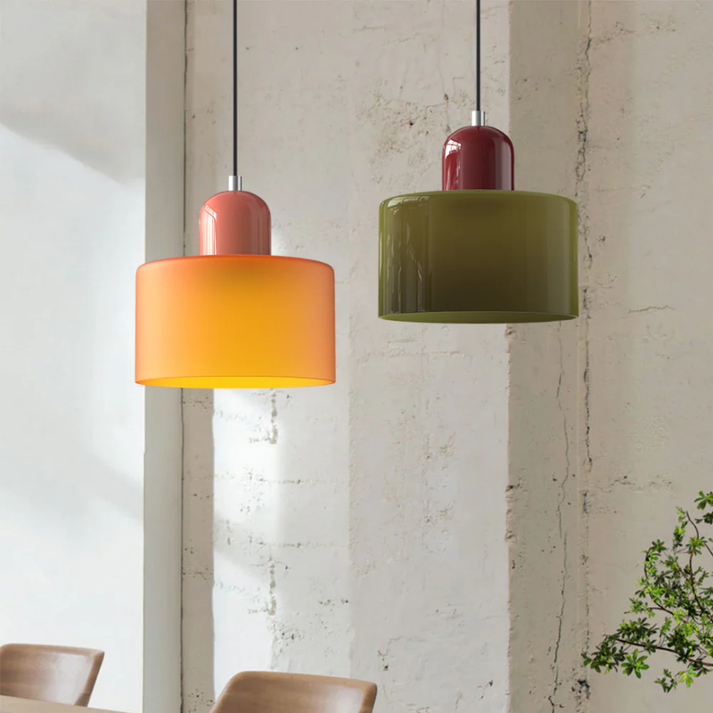 Retro Pendant Lamp with Glass Shade and Adjustable Cord for a Warm Atmosphere