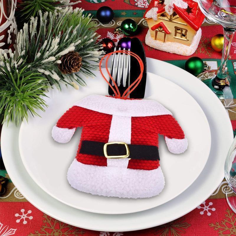 Santa Suit Christmas Cutlery Holder Set