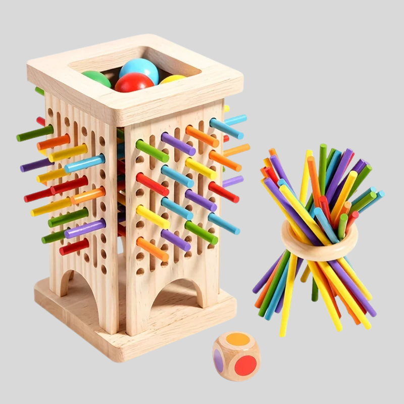 3-in-1 Wooden Colour Matching & Dexterity Game for Children