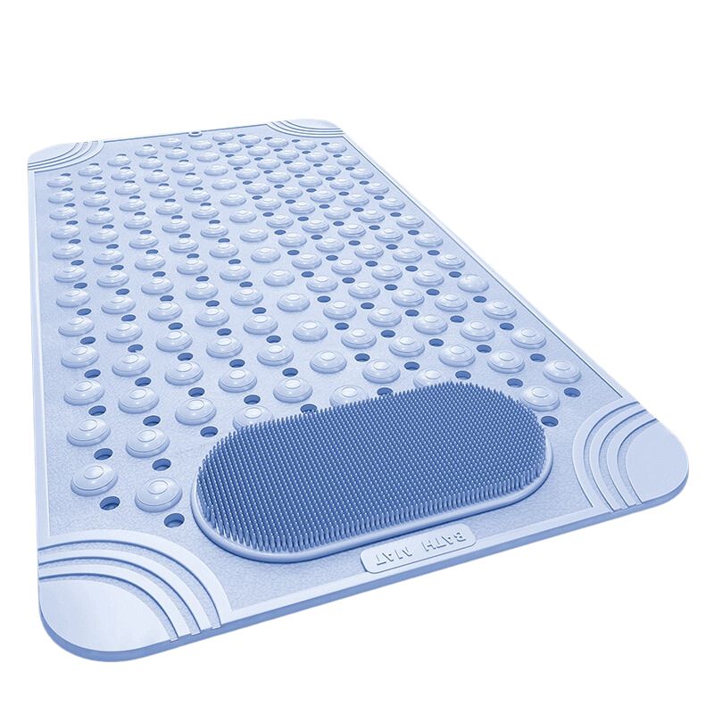 Non-Slip Bath & Shower Mat with Suction Cups & Foot Scrubber