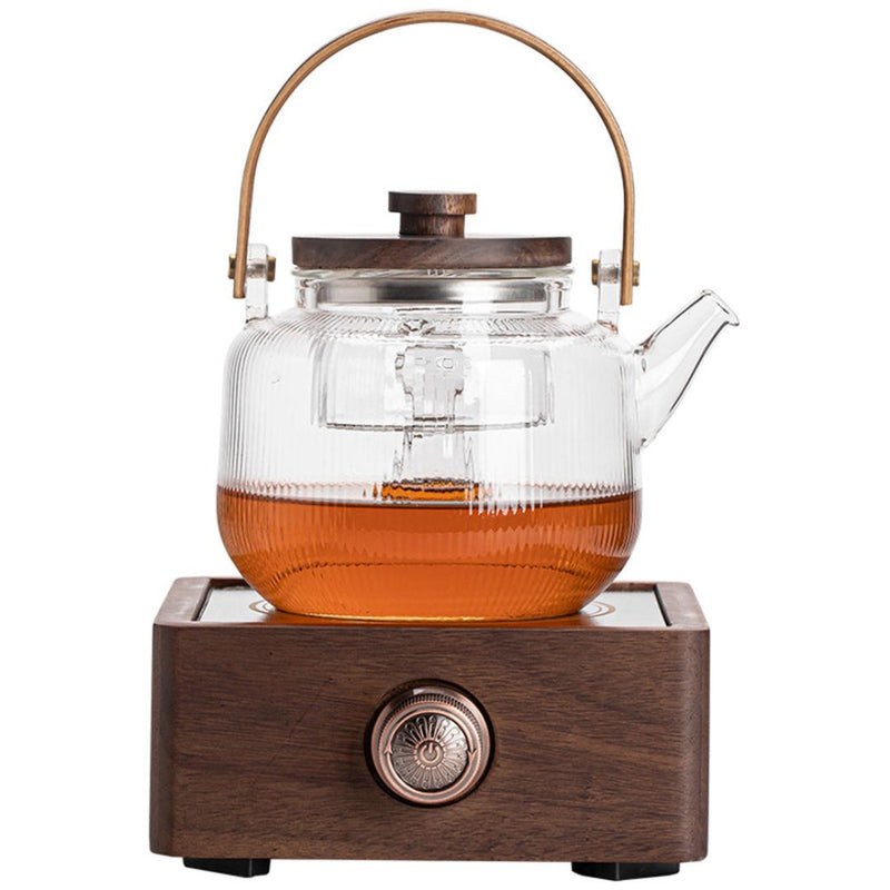 Electric Tea Warmer Made of Walnut with Adjustable Temperature