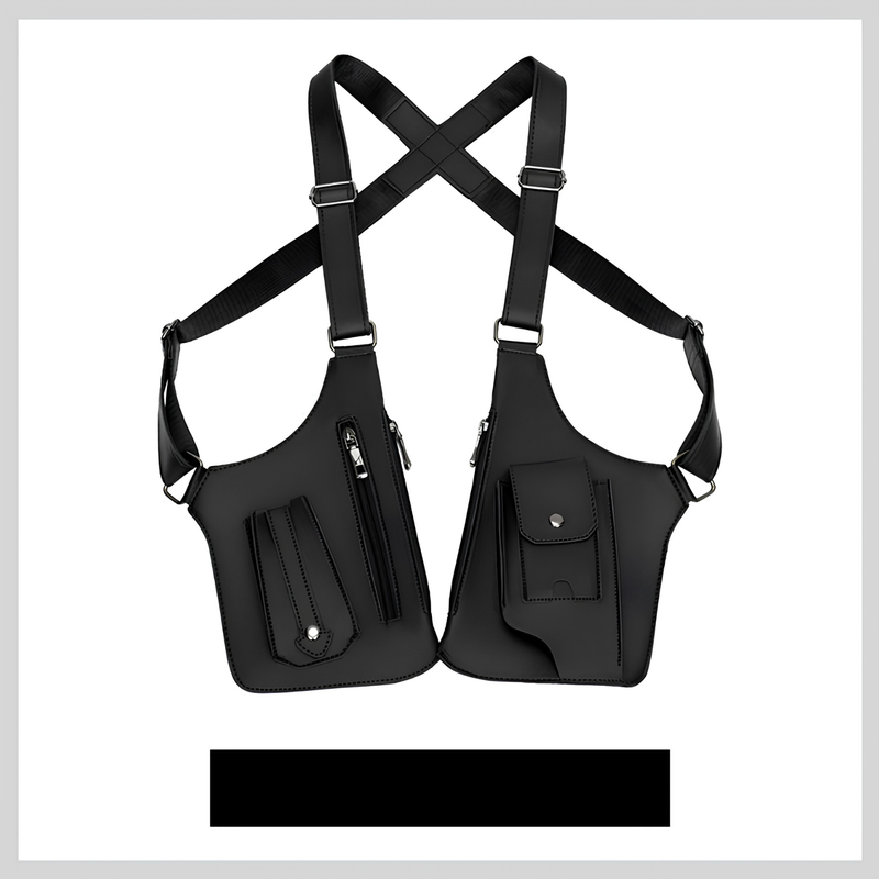 Men’s Anti-Theft Chest Shoulder Bag with Hidden Zippers and Adjustable Straps