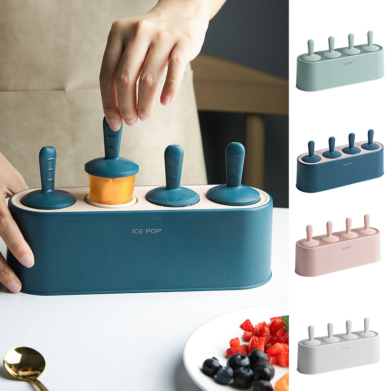 Silicone Ice Pop Mould with Four Reusable Sticks