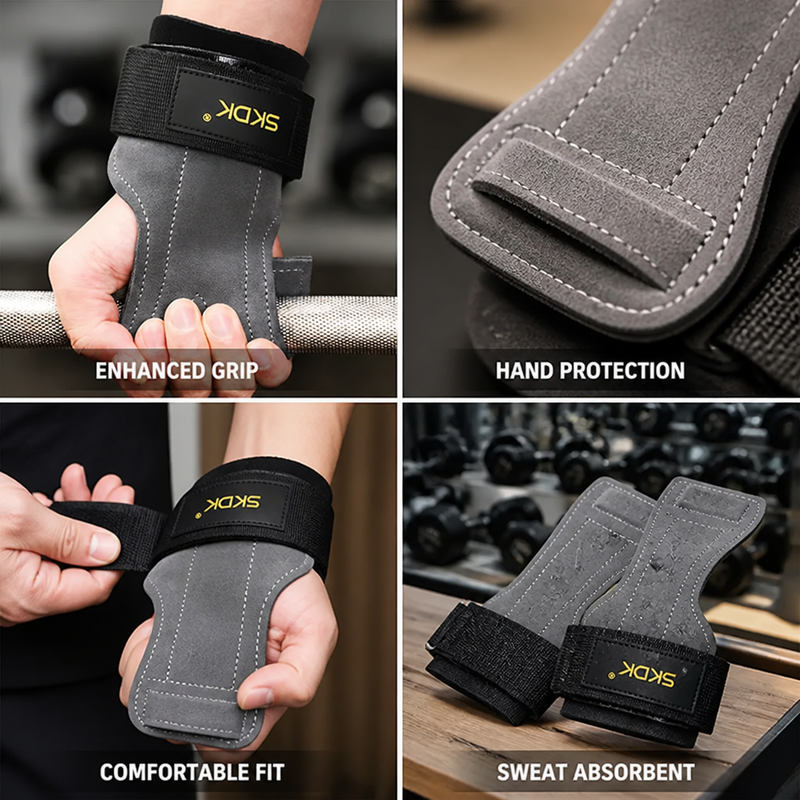 Padded Cowhide Weightlifting Gloves
