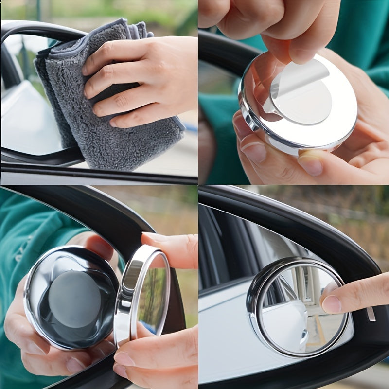 Auto Blind Spot Mirrors with Wide Angle Lens and 360° Adjustable Design