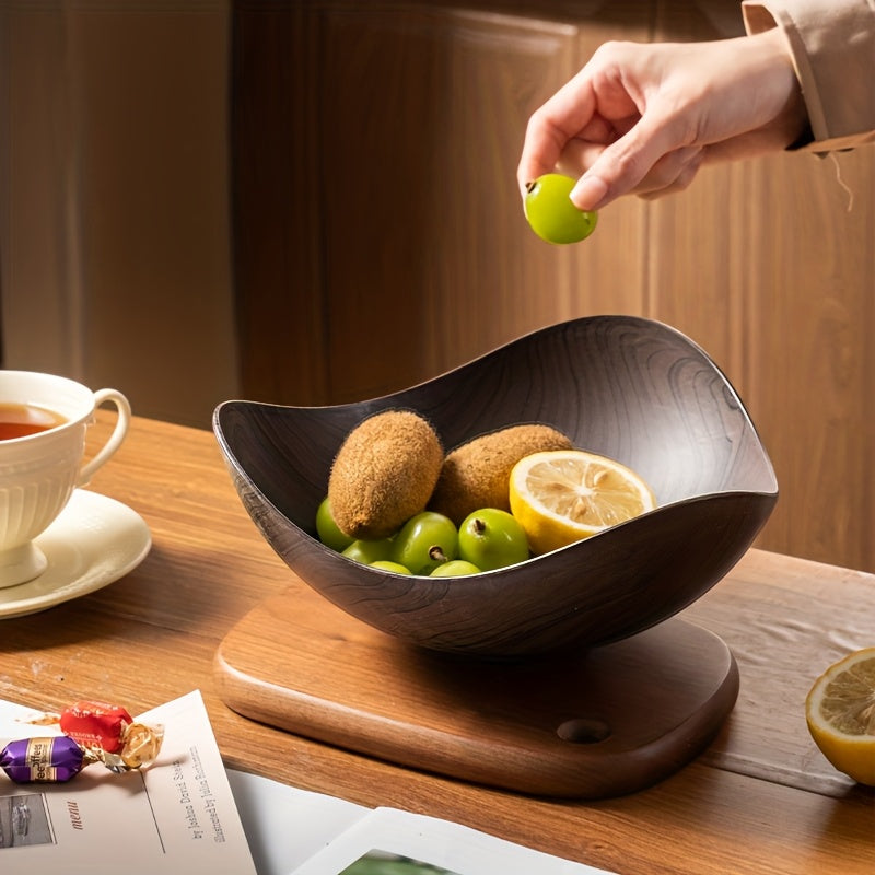 Large Fruit Bowl with Wood Look – Decorative and Practical for Table Use