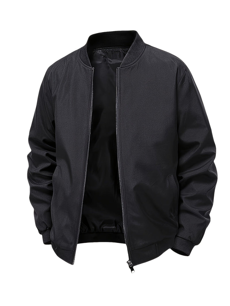 Men's Summer Jacket with Baseball Collar and Zip Fastening for Casual Use