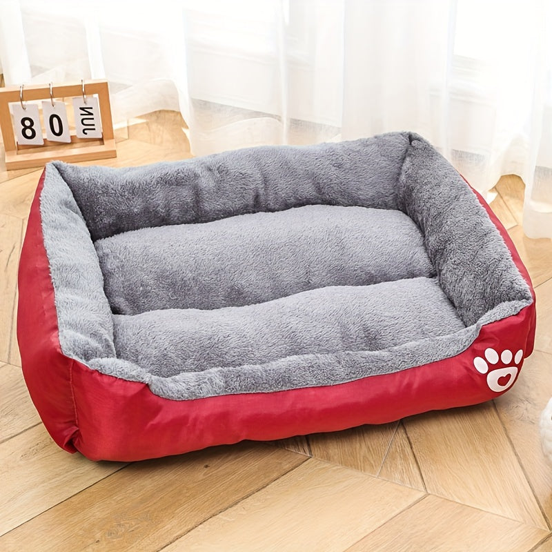 Rectangular dog bed made of polyester with soft filling for all dogs