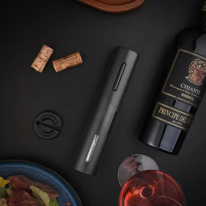 Rechargeable Electric Wine Opener Set with Charging Stand and Accessories