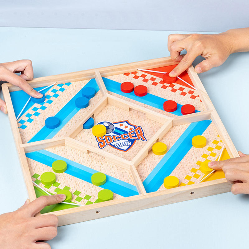 2-in-1 Wooden Chinese Checkers & Ludo Board Game