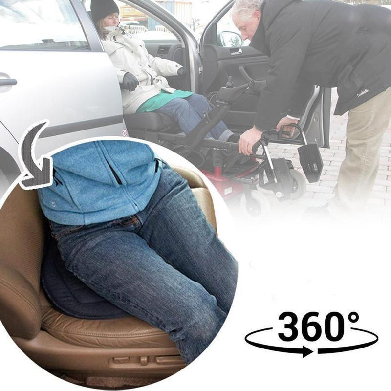 Swivel Seat Cushion with Memory Foam and Non-Slip Base