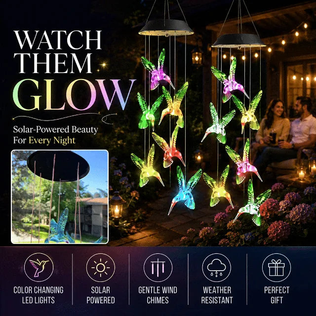 Solar Colour-Changing Butterfly Wind Chime