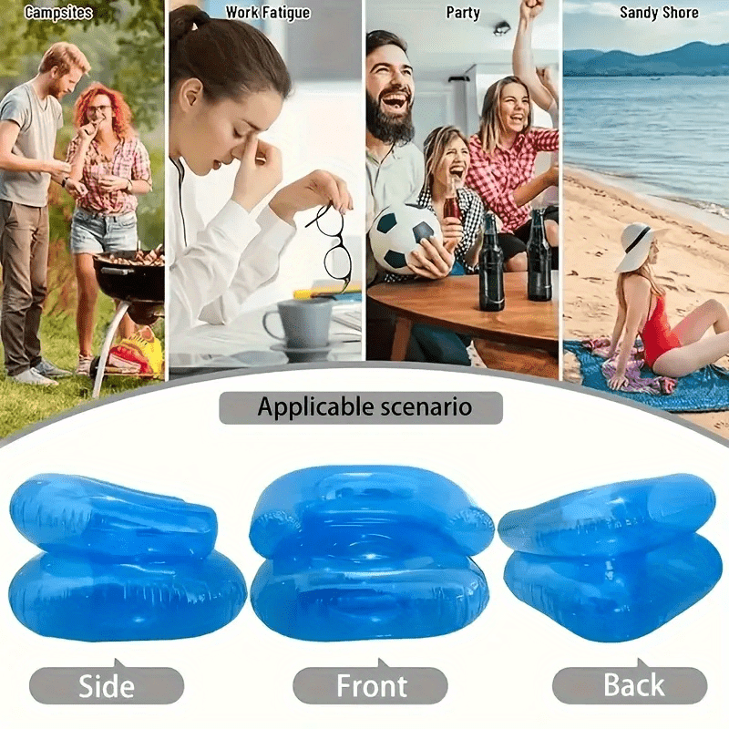 Inflatable Lounge Chair for Adults with Transparent Design and Comfort Cushion