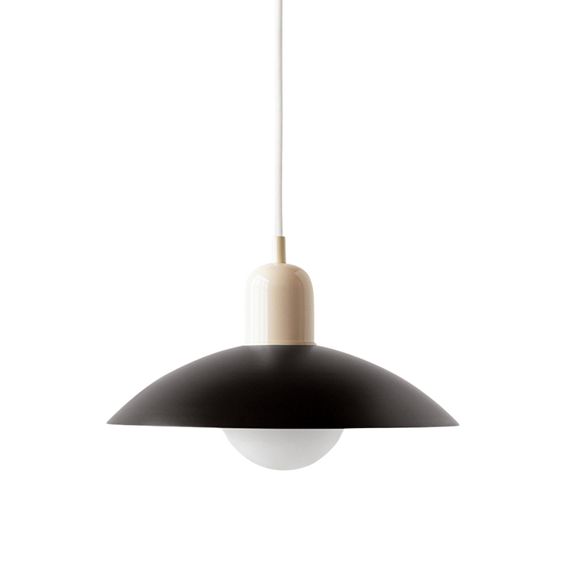 Scandinavian Metal Pendant Light with Wide Curved Shade