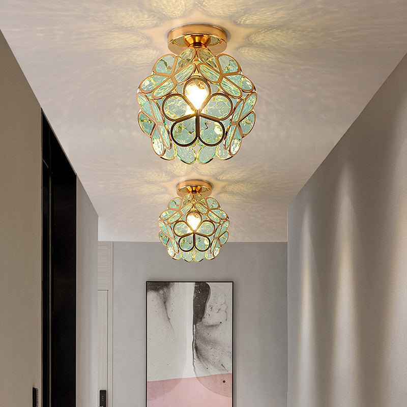 Ceiling Lamp with Floral Glass Design for Warm and Stylish Indoor Lighting