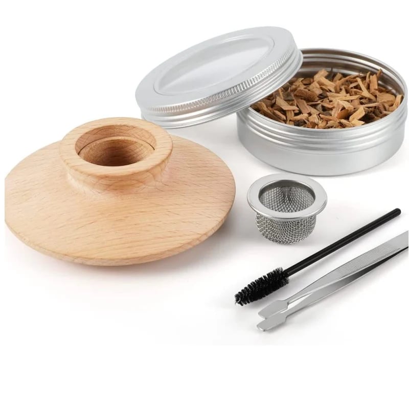 Wooden Cocktail Smoker Kit for Whisky, Drinks and Food Infusion