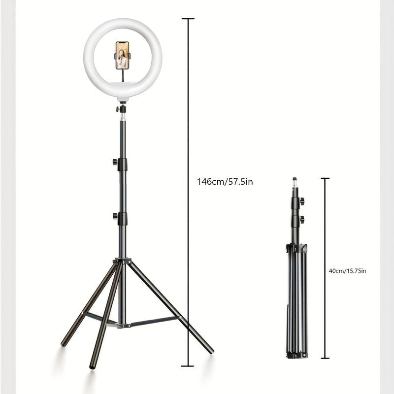 LED Ring Light with Tripod and Phone Holder - For Perfect Selfies and Video Recordings