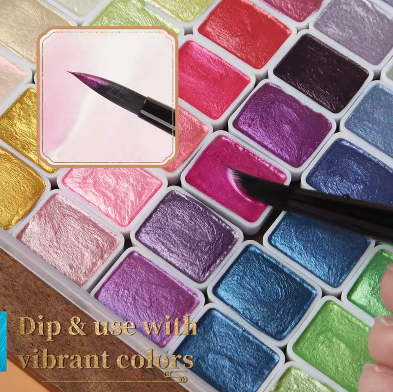 Shimmering Metallic Watercolour Paint Set