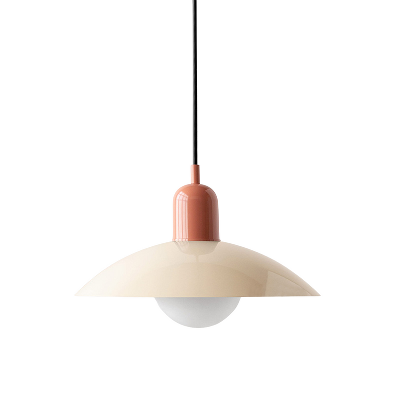 Scandinavian Metal Pendant Light with Wide Curved Shade