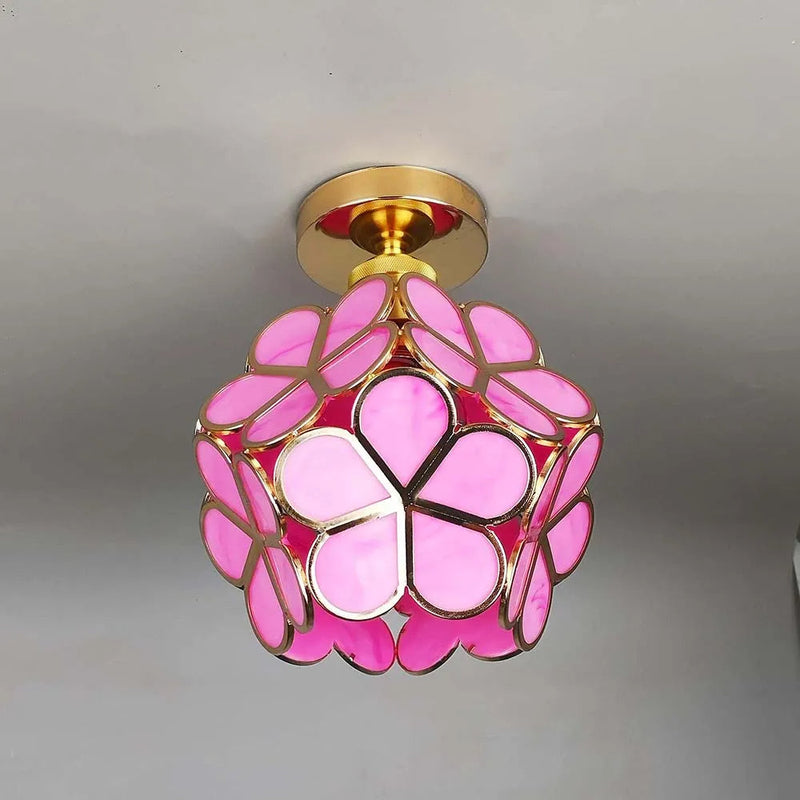 Ceiling Lamp with Floral Glass Design for Warm and Stylish Indoor Lighting